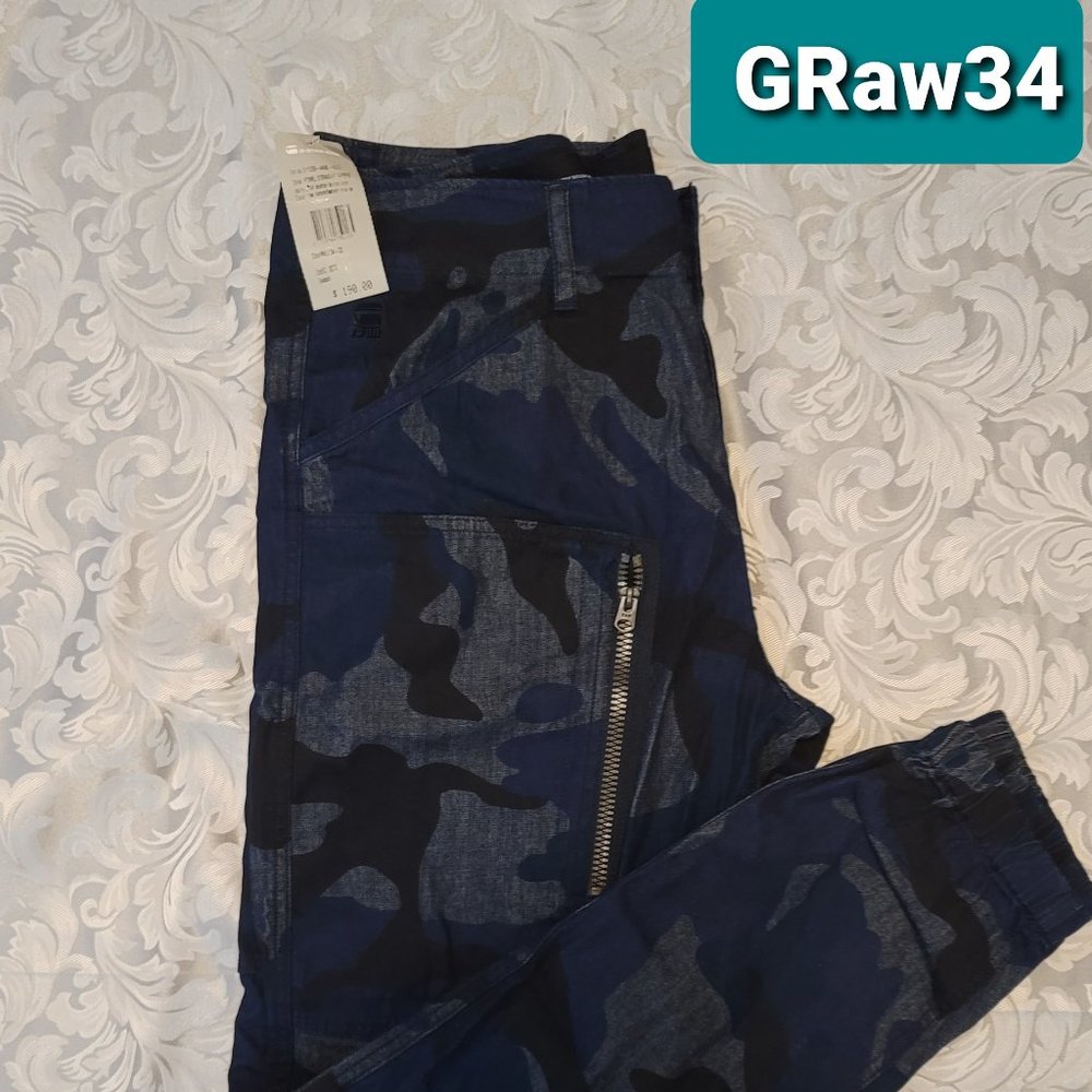 G STAR RAW POWEL TAPERED PANTS GREY CAMOUFLAGE